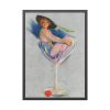 Glamorous Woman in a Wine Glass Framed Poster