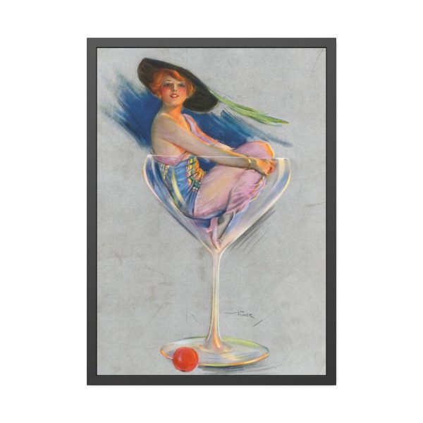 Glamorous Woman in a Wine Glass Framed Poster