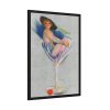 Glamorous Woman in a Wine Glass Framed Poster