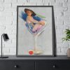 Glamorous Woman in a Wine Glass Framed Poster