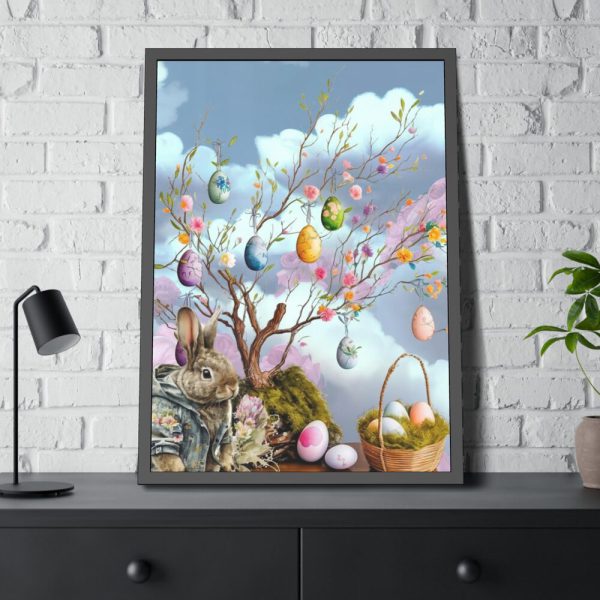 Easter Egg Tree And Rabbit Framed Poster