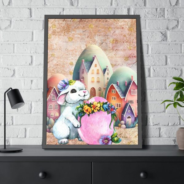 93831-243.jpg Easter Bunny Village Eggs Framed Poster