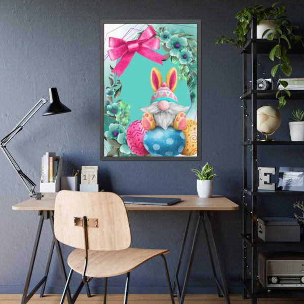 93831-254.jpg Easter Bunny Gnome And Eggs Framed Poster