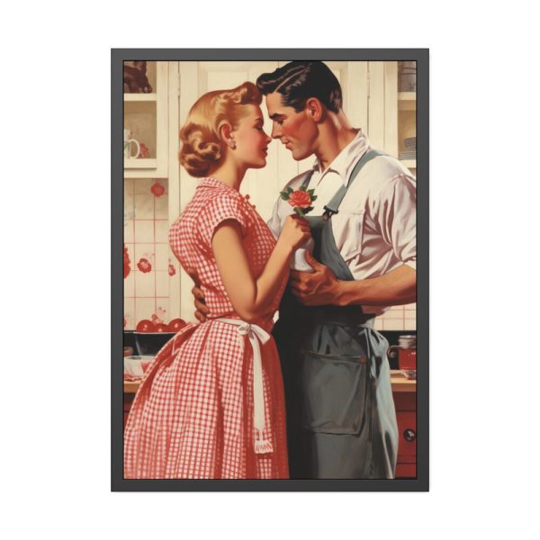 93831-32.jpg Retro Kitchen Romance Framed Poster
