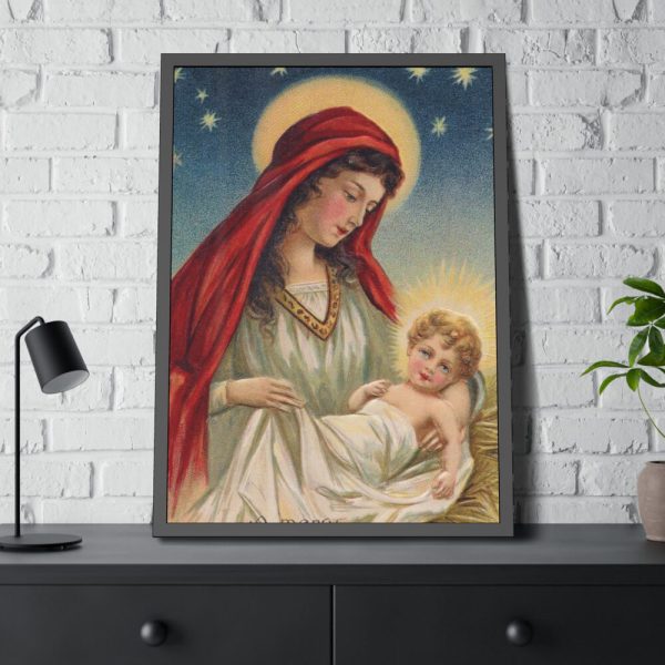 93831-331.jpg Vintage Christmas Jesus Mary Framed Poster