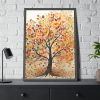 Autumn Leaves Tree Art Framed Poster