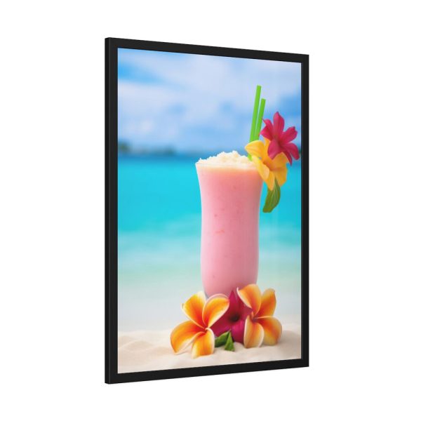 93831-357.jpg Tropical Colorful Drink on the White Sand Beach Framed Poster