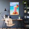 93831-358.jpg Tropical Colorful Drink on the White Sand Beach Framed Poster
