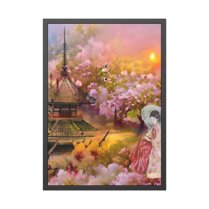 Nihon Kenchiku Within a Pink Flowers Framed Poster - Image 5