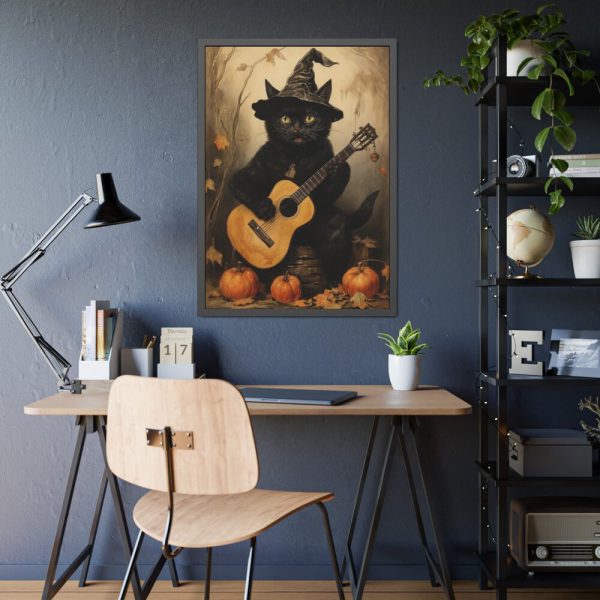 93831-74.jpg Black Cat Musician Poster Framed Poster