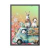 93831-88.jpg Easter Rabbits Spring Van Framed Poster