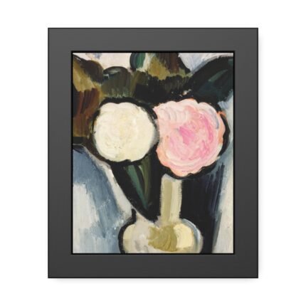 Pink and White Flowers in a Vase by Marsden Hartley Framed Poster