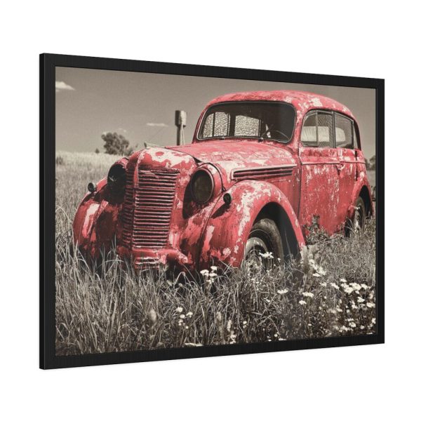 93854-1.jpg Car Vintage Red Rusty Framed Poster