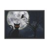 Cat and Full Moon Framed Poster