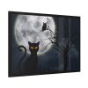Cat and Full Moon Framed Poster