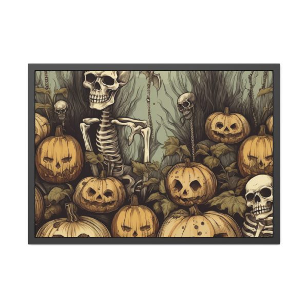 93854-136.jpg Halloween Pumpkins And Skeletons Framed Poster