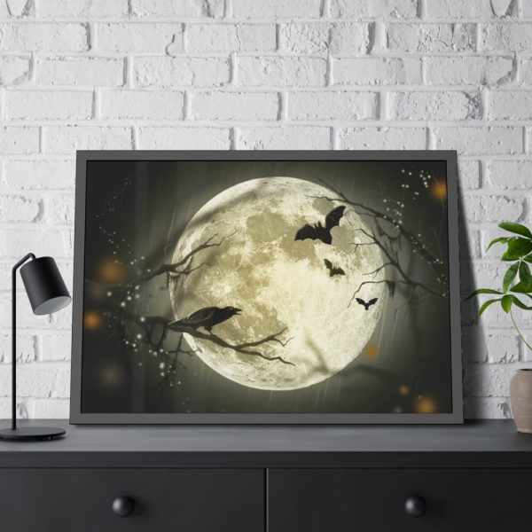 93854-143.jpg Full Moon on Halloween Framed Poster