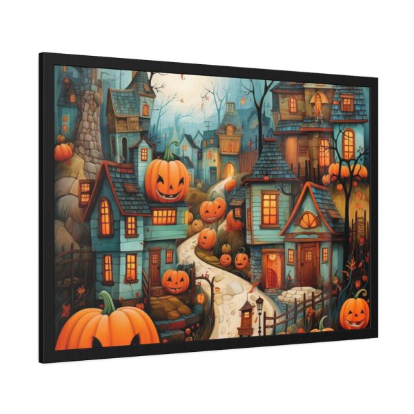 93854-145.jpg Halloween Jack-o-Lantern Village Framed Poster