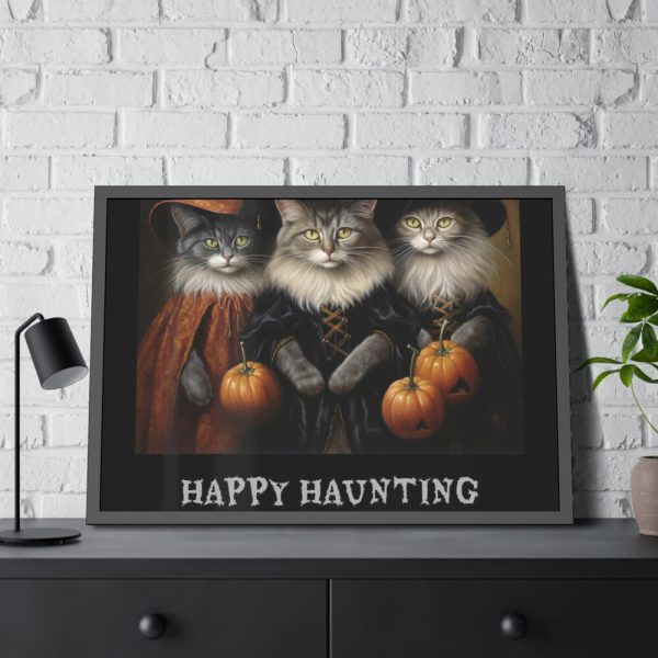93854-163.jpg Halloween Cats Framed Poster