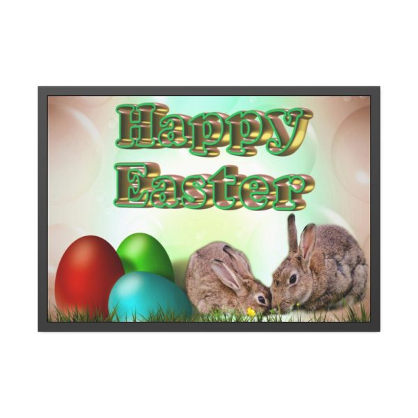 Two Easter Bunny with Eggs Framed Poster