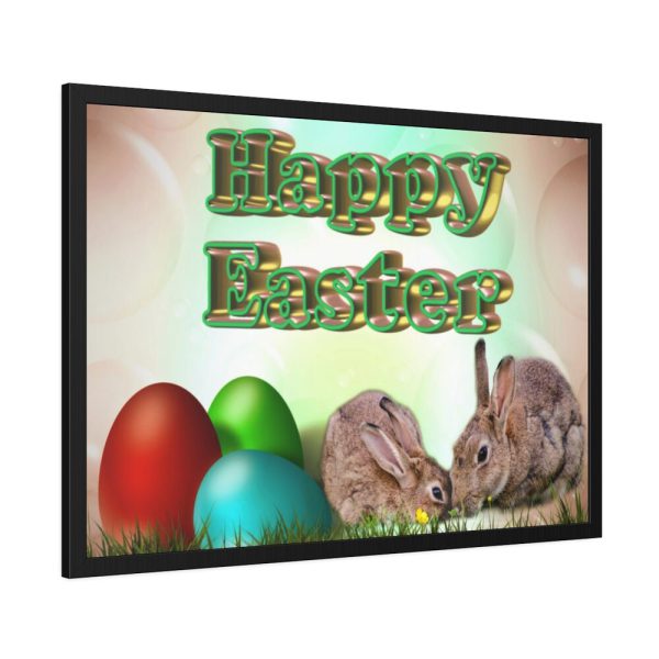 Two Easter Bunny with Eggs Framed Poster