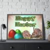 Two Easter Bunny with Eggs Framed Poster