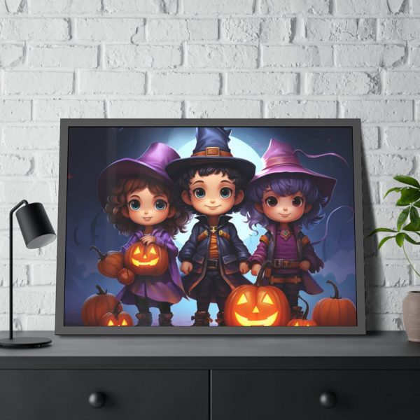 93854-211.jpg Halloween Kids Cartoon Art Framed Poster