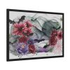 93854-213.jpg Flowers And Bats Halloween Framed Poster