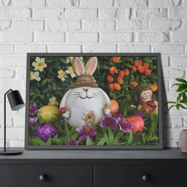 Easter Bunny in Spring Framed Poster