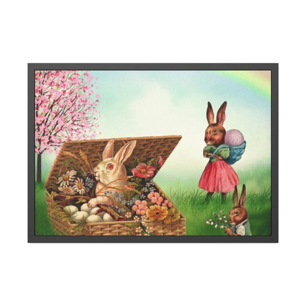 Easter Bunny in Basket Framed Poster