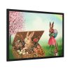 Easter Bunny in Basket Framed Poster