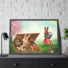 Easter Bunny in Basket Framed Poster