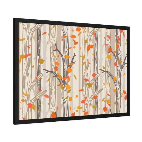 93854-313.jpg Bare Tree And Autumn Fall Leaves Framed Poster