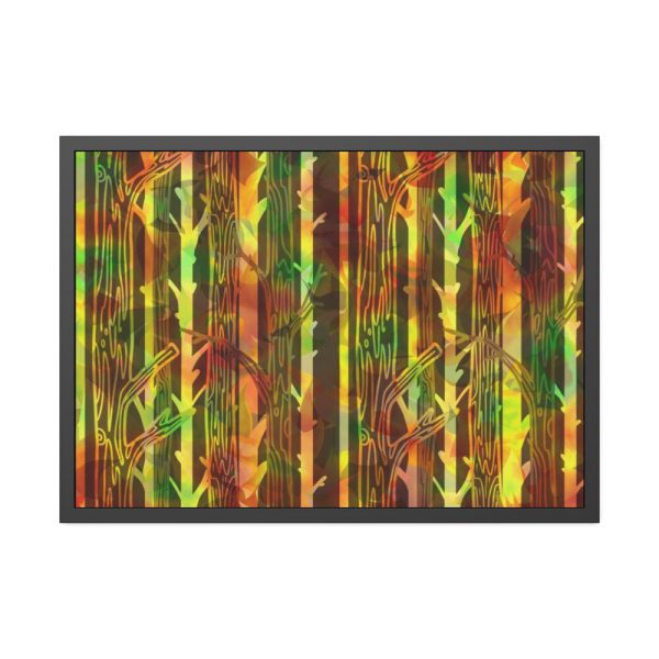 93854-320.jpg Bare Birch Type Trees With Autumn Leaves Framed Poster