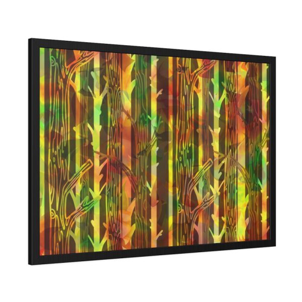 93854-321.jpg Bare Birch Type Trees With Autumn Leaves Framed Poster