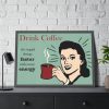 93854-379.jpg Retro Coffee Drinking Woman Framed Poster