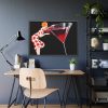 93854-382.jpg Woman Drinks From Large Wine Glass Framed Poster