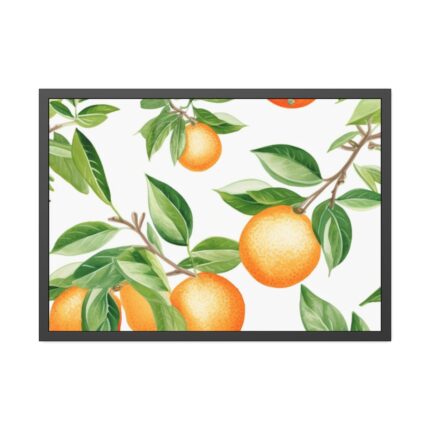 Seamless Orange Fruit Framed Poster
