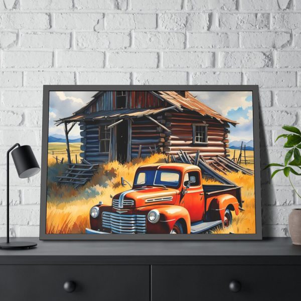 93854-39.jpg Old Red Truck Watercolor Framed Poster