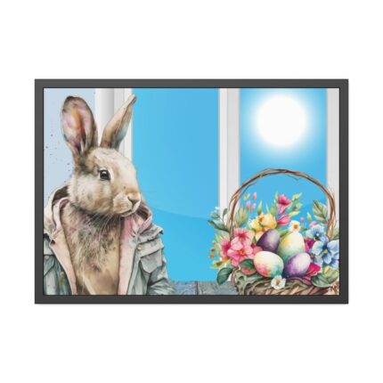 Cool Easter Rabbit In Jacket Framed Poster