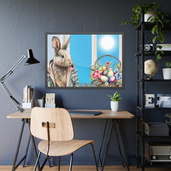 Cool Easter Rabbit In Jacket Framed Poster