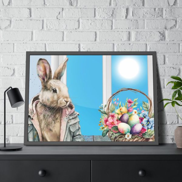 Cool Easter Rabbit In Jacket Framed Poster