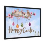 Easter Eggs, Rabbit And Birds Framed Poster