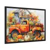 93854-41.jpg Autumn Pumpkin Truck Calendar Art Framed Poster