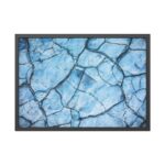 Blue Cracked Ground Texture Framed Poster