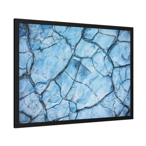 93854-429.jpg Blue Cracked Ground Texture Framed Poster