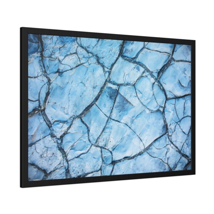 Blue Cracked Ground Texture Framed Poster - Image 2