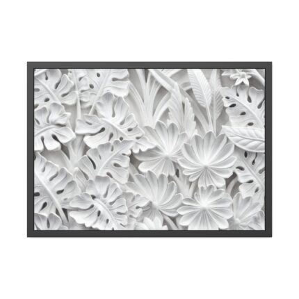 Carved Floral Ornament Texture Framed Poster