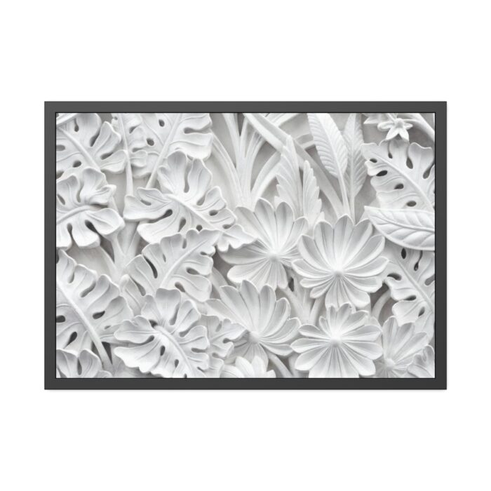Carved Floral Ornament Texture Framed Poster - Image 1