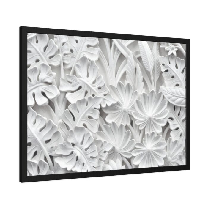 Carved Floral Ornament Texture Framed Poster - Image 2